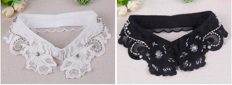 Fashion Black Flower Shape Decorated Lace Fake Collar,Thin Scaves