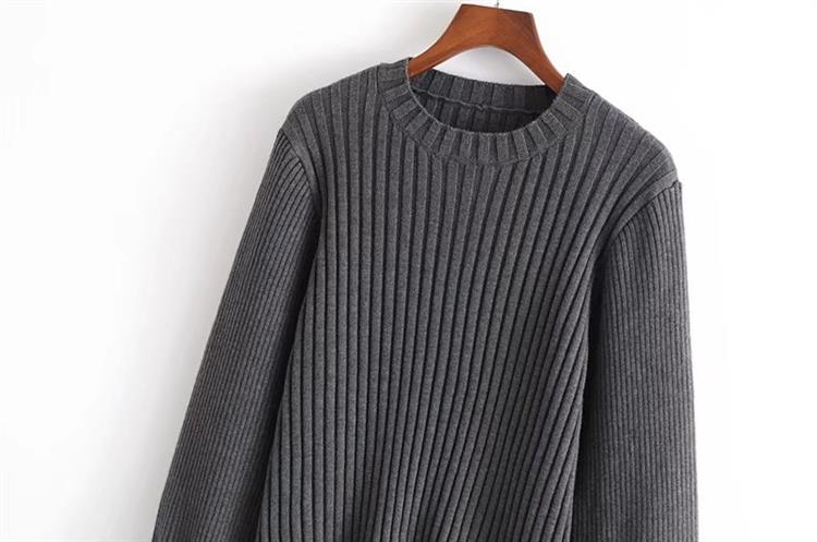 Fashion Dark Gray Color-matching Decorated Sweater,Sweater