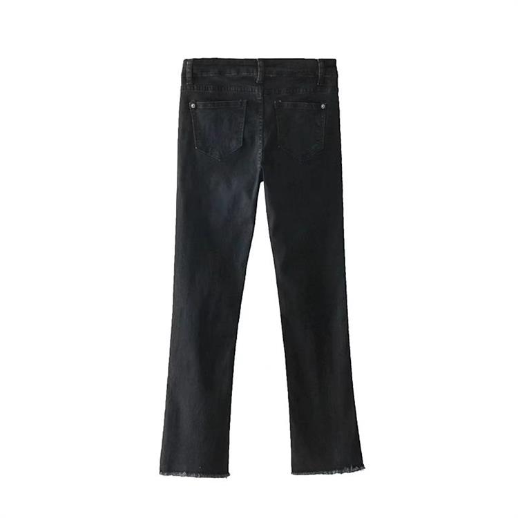 Fashion Dark Blue Pure Color Decorated Jeans,Pants