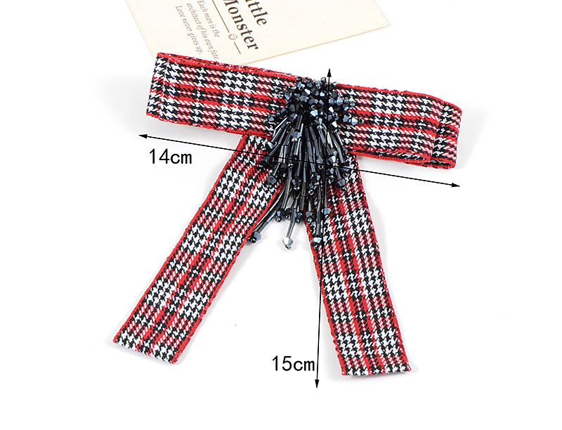 Elegant Red Tassel Decorated Bow-tie,Korean Brooches