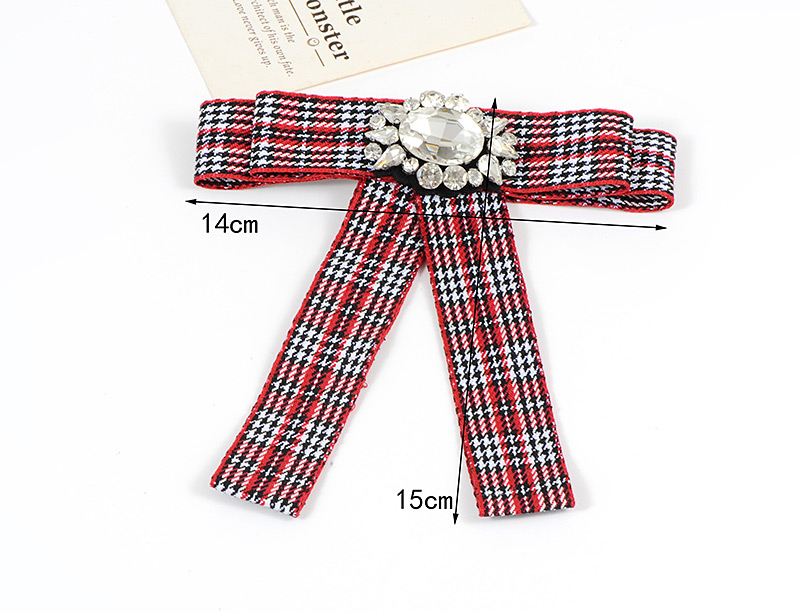 Elegant Red Oval Shape Diamond Decorated Bow-tie,Korean Brooches