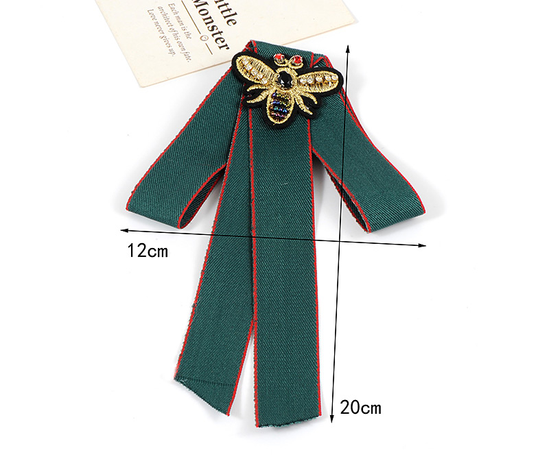 Elegant Green Bee Shape Decorated Bow-tie,Korean Brooches