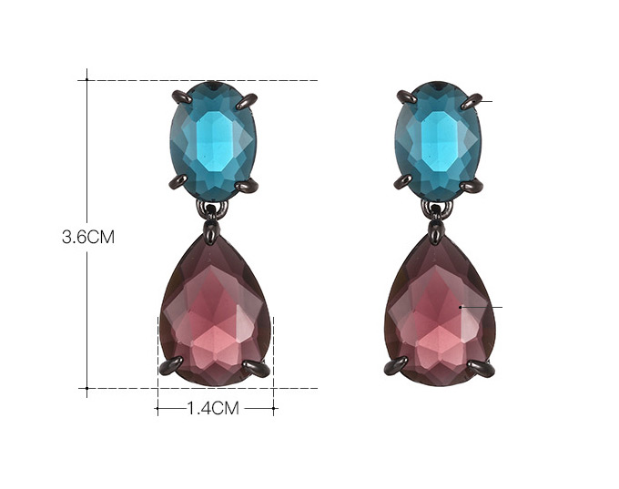Fashion Purple Water Drop Shape Decorated Earrings,Drop Earrings