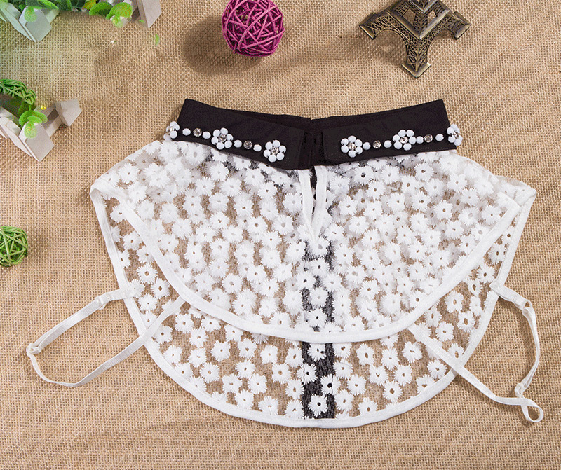 Fashion White Flower Shape Decorated Fake Collar,Thin Scaves