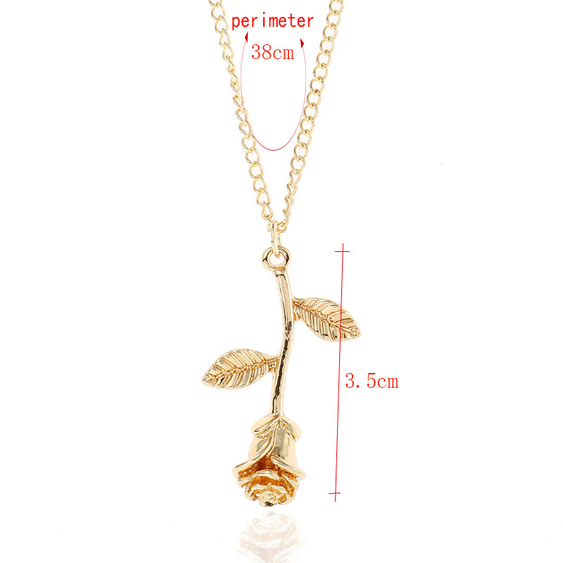 Fashion Rose Gold Flower Shape Decorated Necklace,Pendants