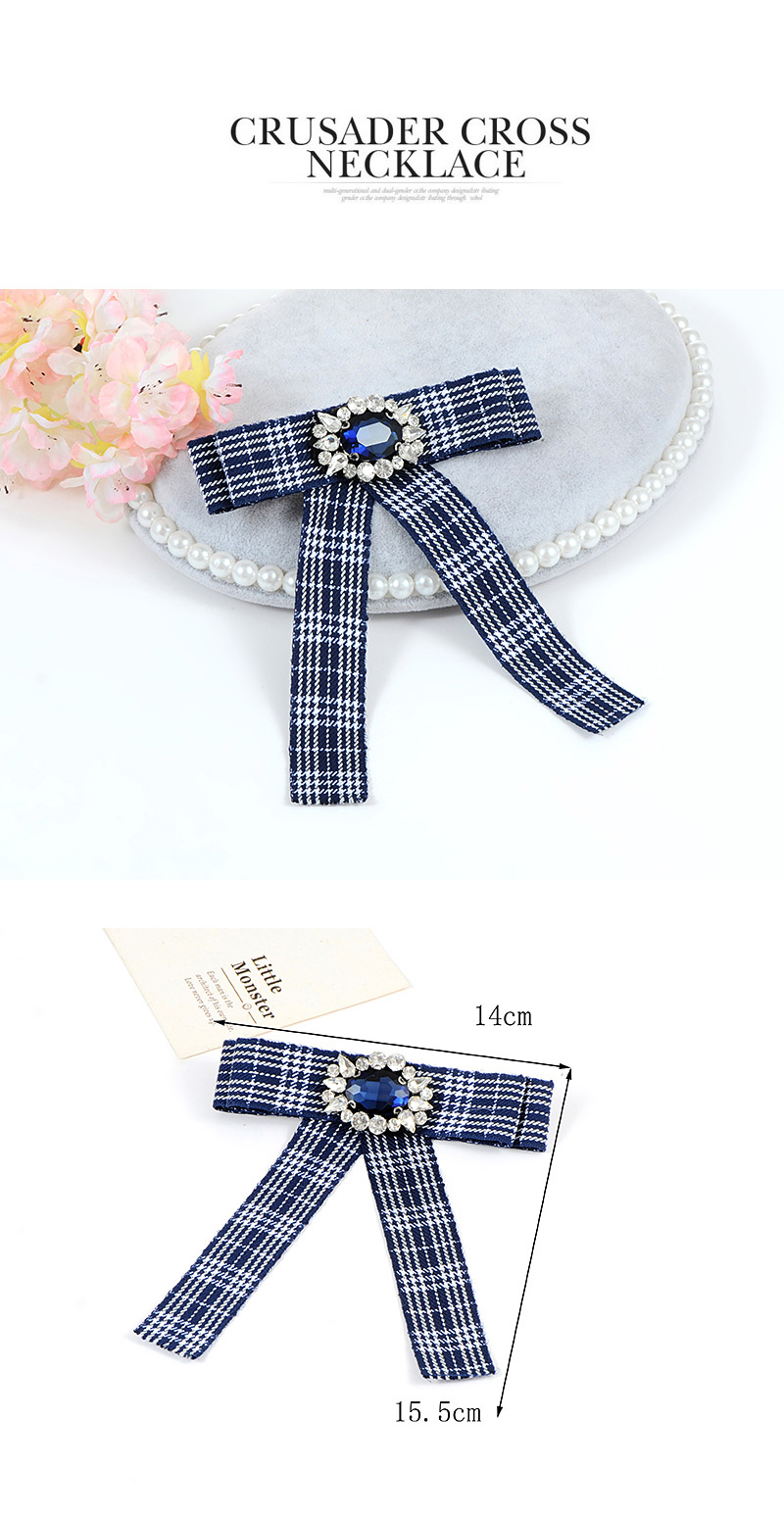 Elegant White Oval Shape Diamond Decorated Bowknot Brooch,Korean Brooches
