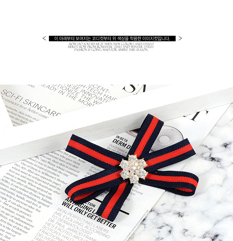 Elegant Red+navy Flower Shape Decorated Bowknot Brooch,Korean Brooches