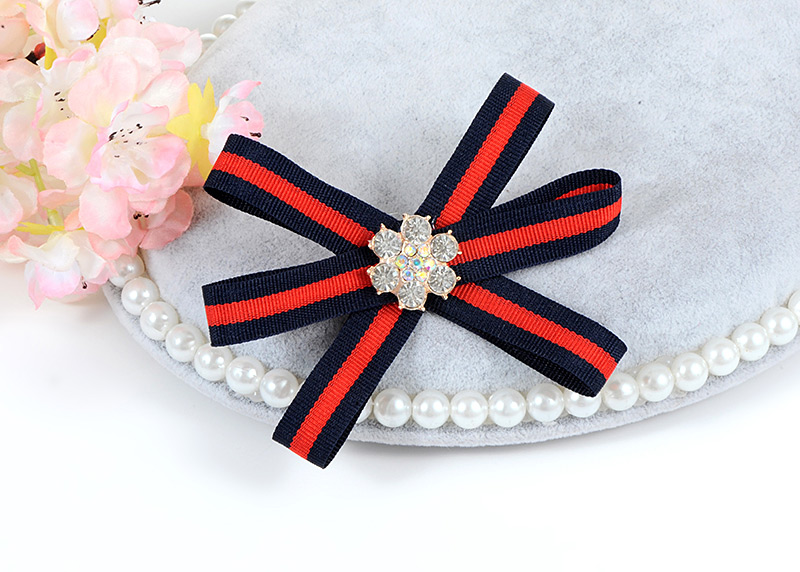 Elegant Red+navy Flower Shape Decorated Bowknot Brooch,Korean Brooches