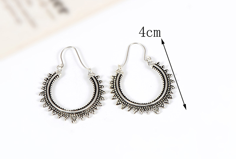 Fashion Silver Color Circular Ring Shape Decorated Earrings,Drop Earrings
