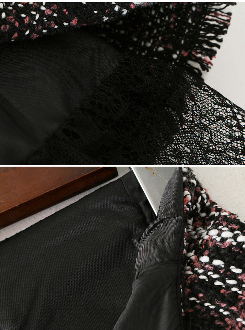 Fashion Gray+black Grid Pattern Decorated Skirt,Skirts