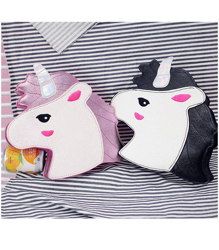 Fashion Pink Unicorn Shape Decorated Shoulder Bag,Shoulder bags