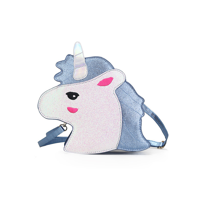 Fashion Pink+white Unicorn Shape Decorated Shoulder Bag,Shoulder bags