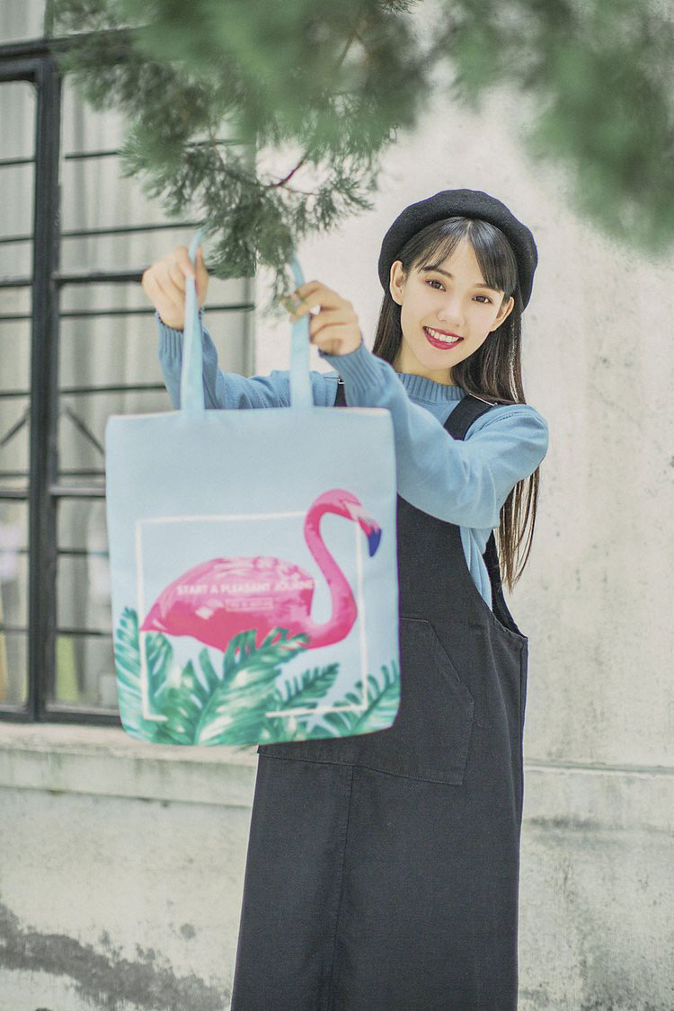 Fashion Black Flamingo Pattern Decorated Shoulder Bag,Messenger bags