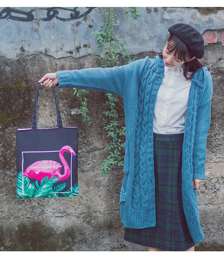 Fashion Blue Flamingo Pattern Decorated Shoulder Bag,Messenger bags