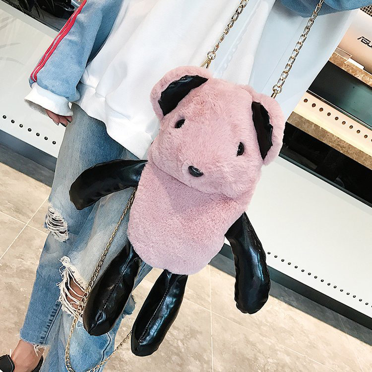 Fashion Pink Bear Shape Decorated Backpack,Backpack