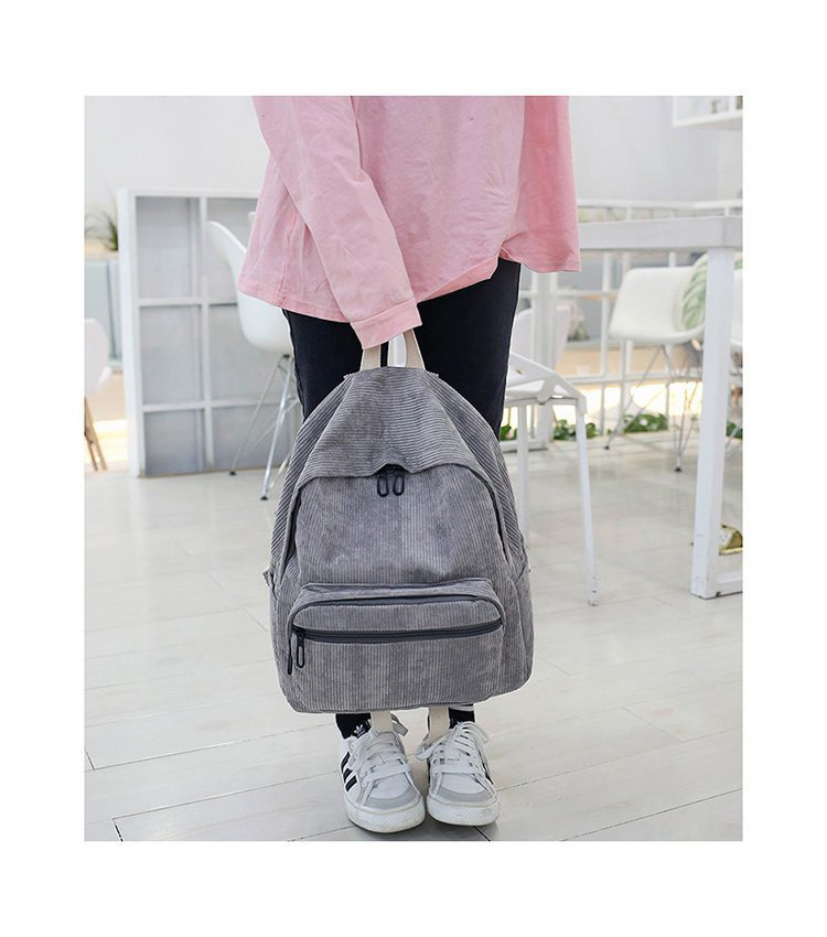 Fashion Light Gray Zipper Decorated Backpack,Backpack