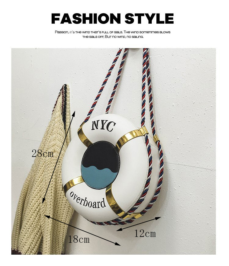 Fashion Black Swim Ring Shape Decorated Backpack,Backpack