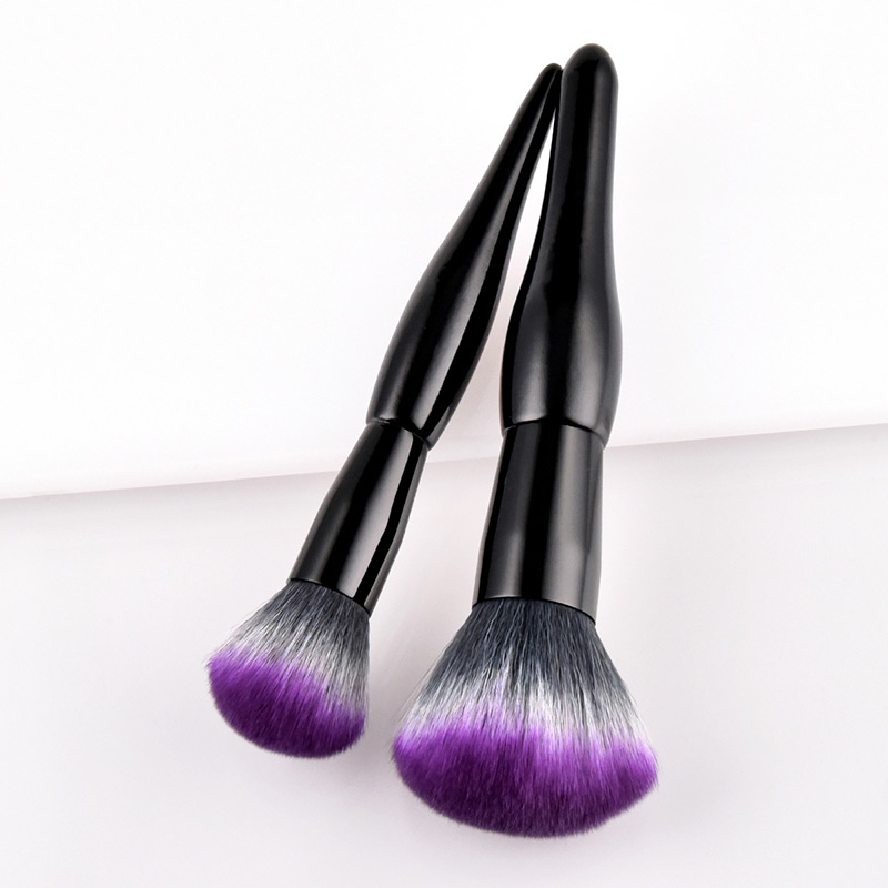 Fashion Purple+black Sector Shape Decorated Makeup Brush (2 Pcs ),Beauty tools