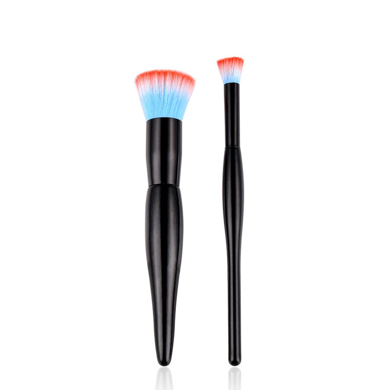 Fashion Red+blue Color Matching Decorated Makeup Brush (2pcs),Beauty tools