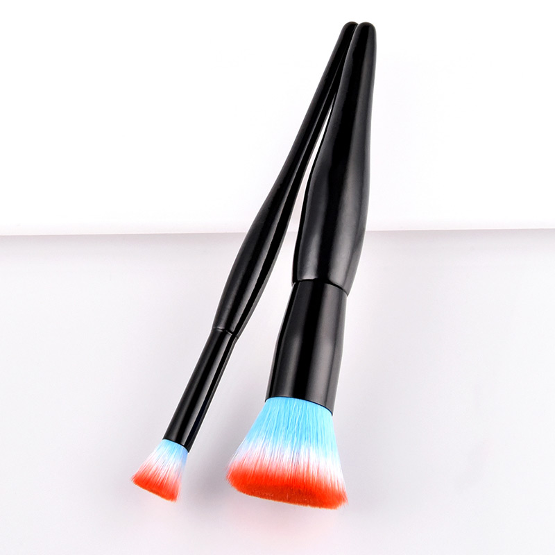 Fashion Red+blue Color Matching Decorated Makeup Brush (2pcs),Beauty tools