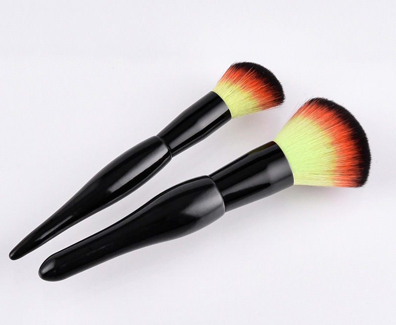 Fashion Orange+black Sector Shape Decorated Makeup Brush (2 Pcs ),Beauty tools