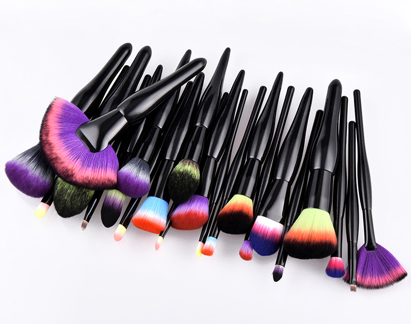 Fashion Multi-color Sector Shape Decorated Makeup Brush (22 Pcs ),Beauty tools