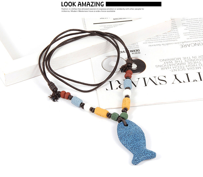 Fashion Yellow Fish Shape Decorated Necklace,Pendants