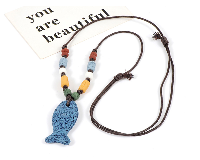 Fashion Blue Fish Shape Decorated Necklace,Pendants