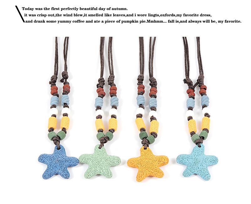 Fashion Blue Star Shape Decorated Necklace,Pendants