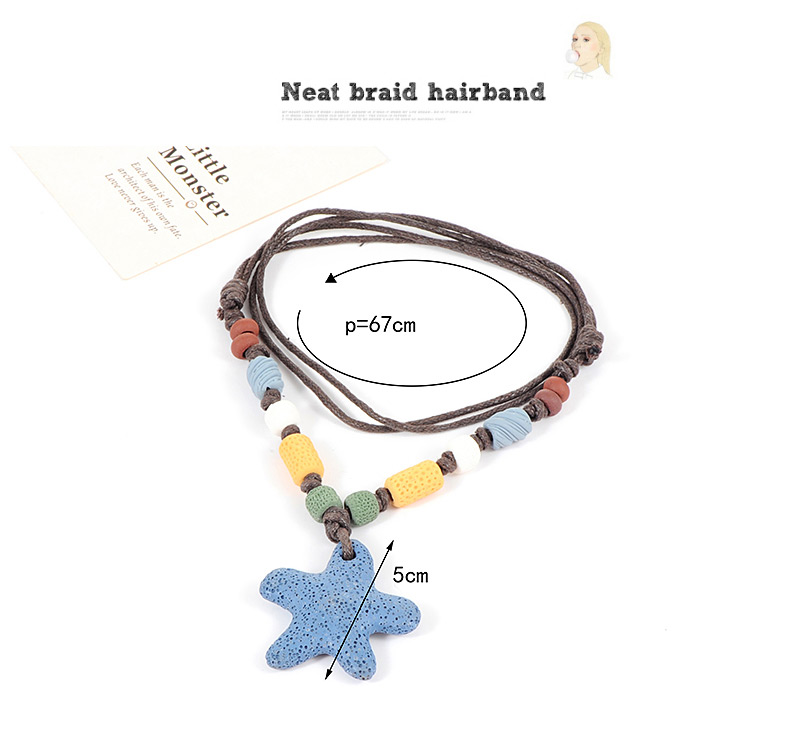 Fashion Blue Star Shape Decorated Necklace,Pendants