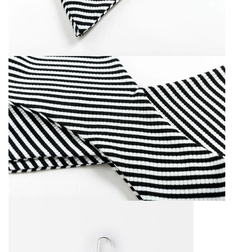 Fashion Black+white Stripe Pattern Decorated Shirt,Pants
