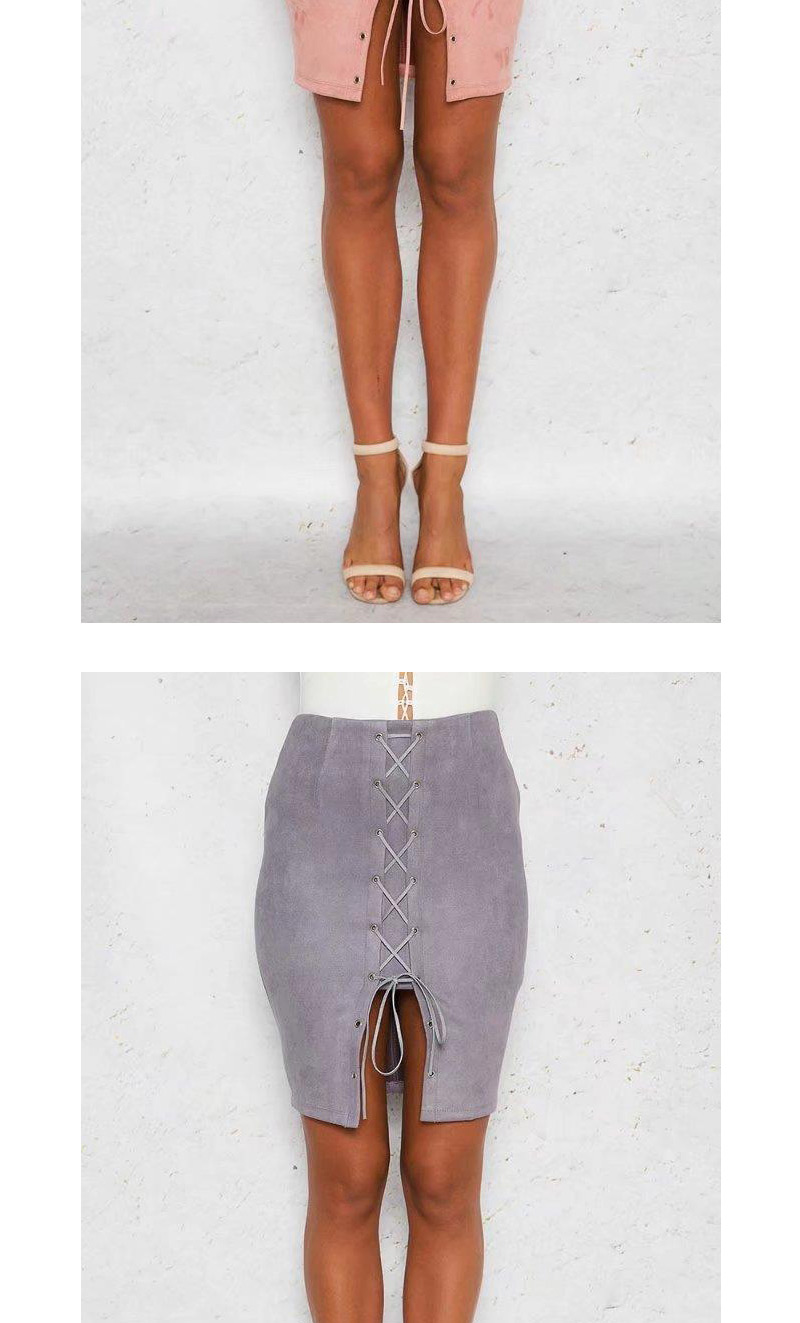 Fashion Purple Bandage Decorated Skirt,Skirts