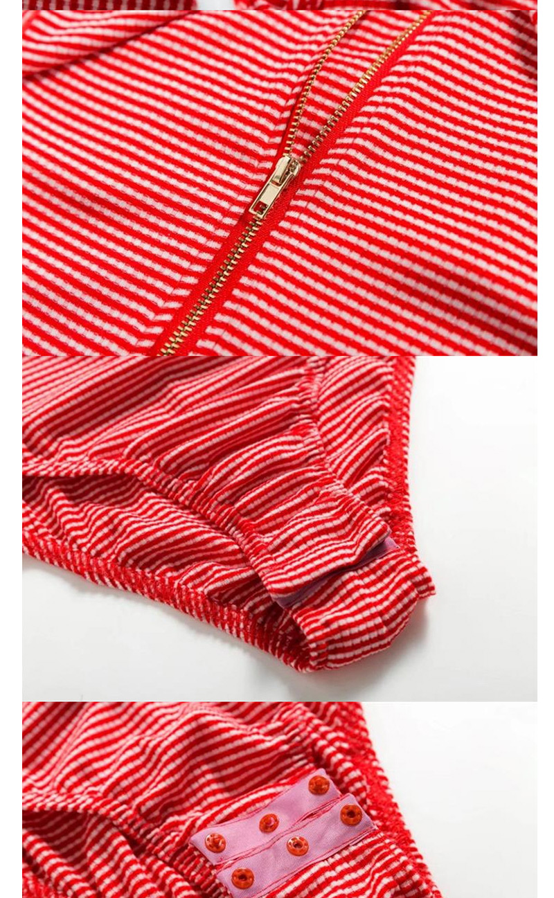 Fashion Red Stripe Pattern Decorated Jumpsuit,Pants
