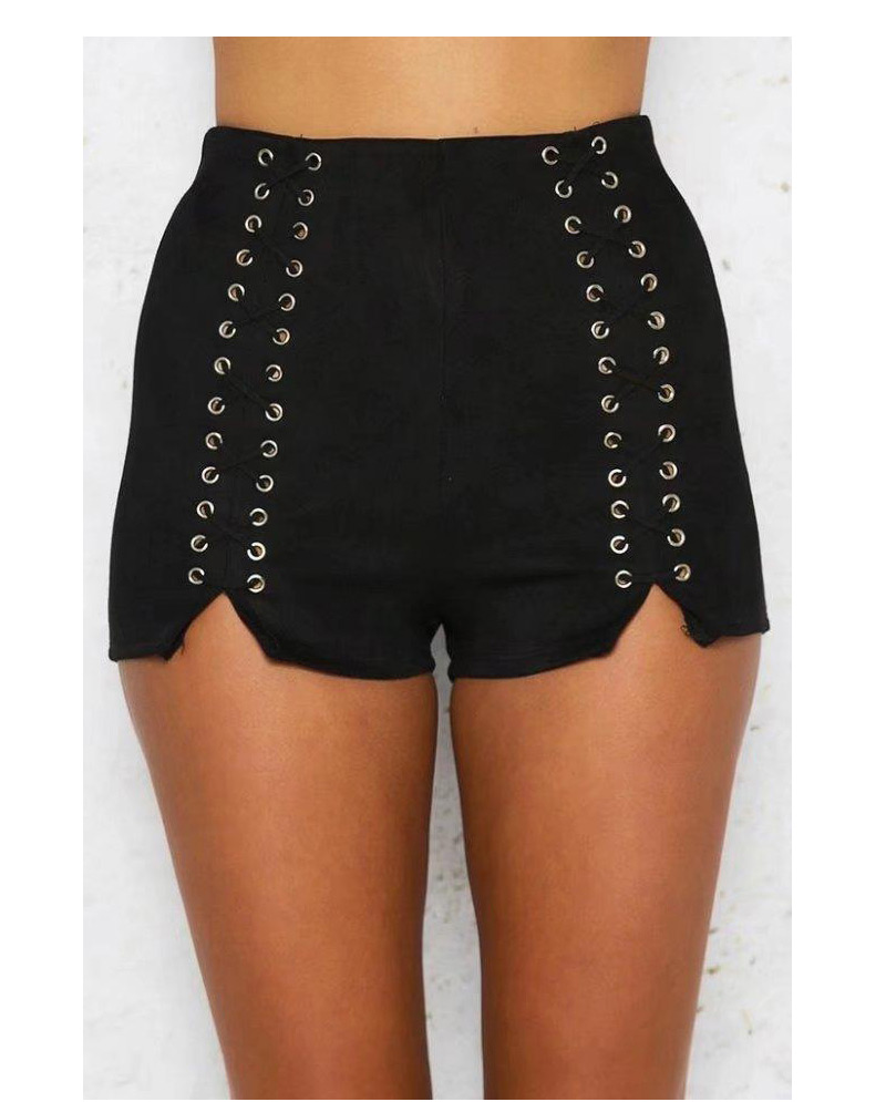 Fashion Black Bandage Decorated Shorts,Skirts