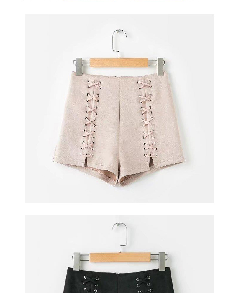 Fashion Khaki Bandage Decorated Shorts,Skirts