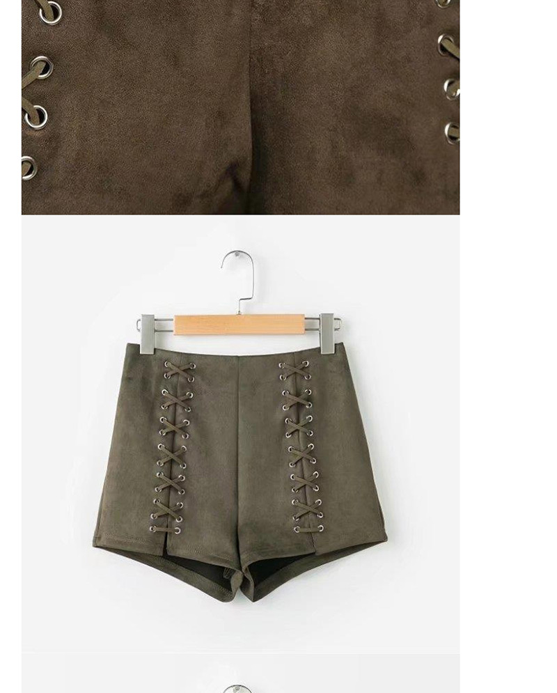 Fashion Light Coffee Bandage Decorated Shorts,Skirts