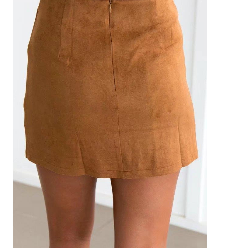 Fashion Light Coffee Bandage Decorated Skirt,Skirts