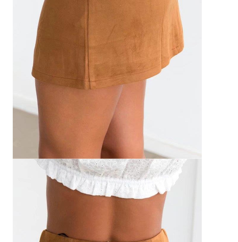 Fashion Light Coffee Bandage Decorated Skirt,Skirts