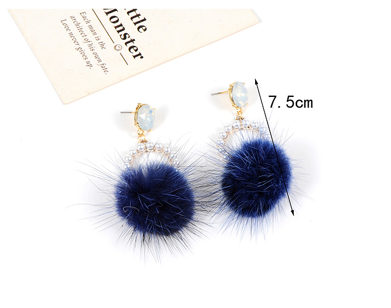 Fashion Claret Red Ball Decorated Pom Earrings,Drop Earrings