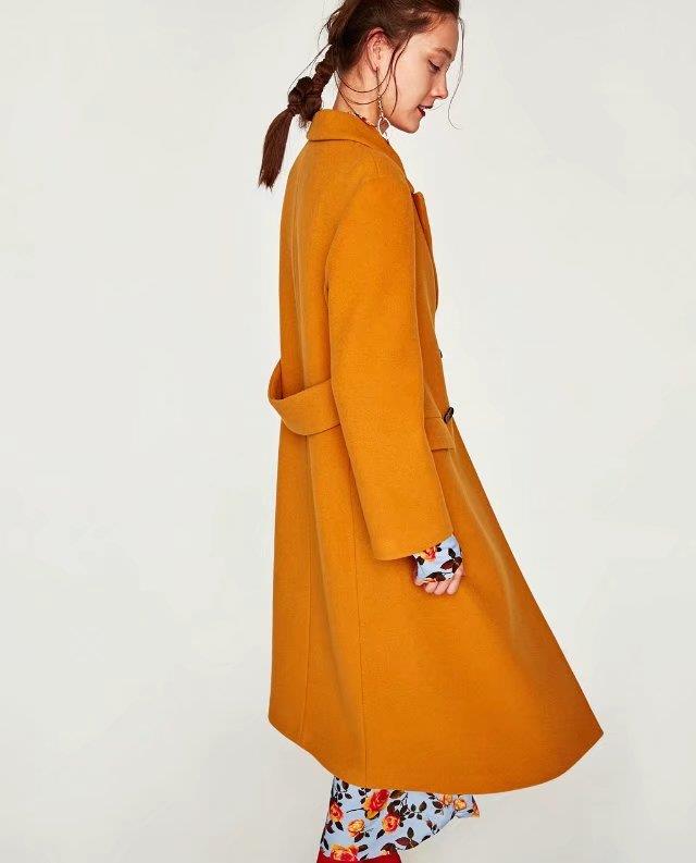 Fashion Orange Buttons Decorated Coat,Coat-Jacket