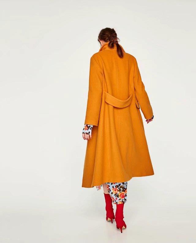 Fashion Orange Buttons Decorated Coat,Coat-Jacket