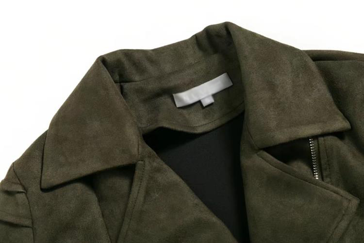 Fashion Olive Green Zipper Decorated Coat,Coat-Jacket
