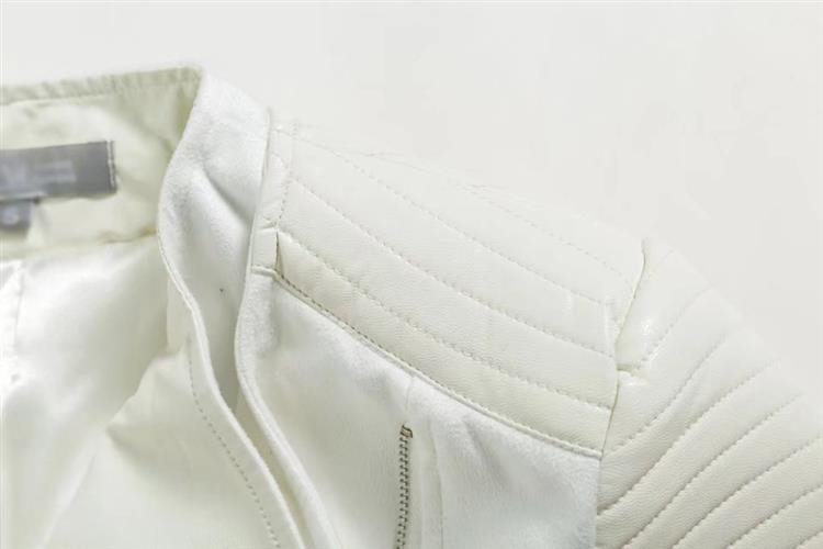Fashion White Zipper Decorated Coat,Coat-Jacket