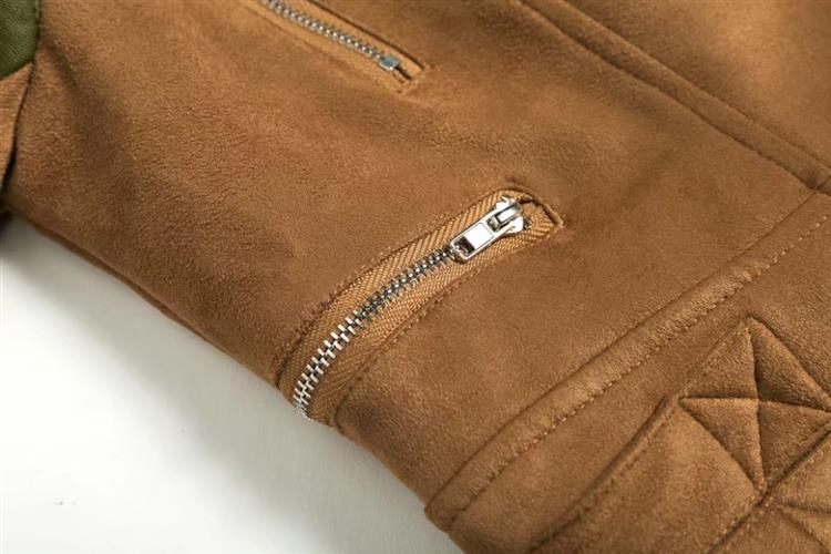 Fashion Brown Zipper Decorated Coat,Coat-Jacket