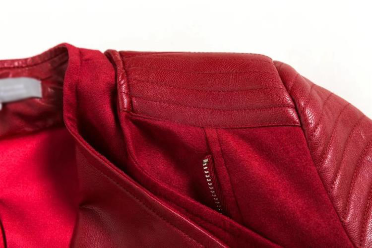 Fashion Red Zipper Decorated Coat,Coat-Jacket
