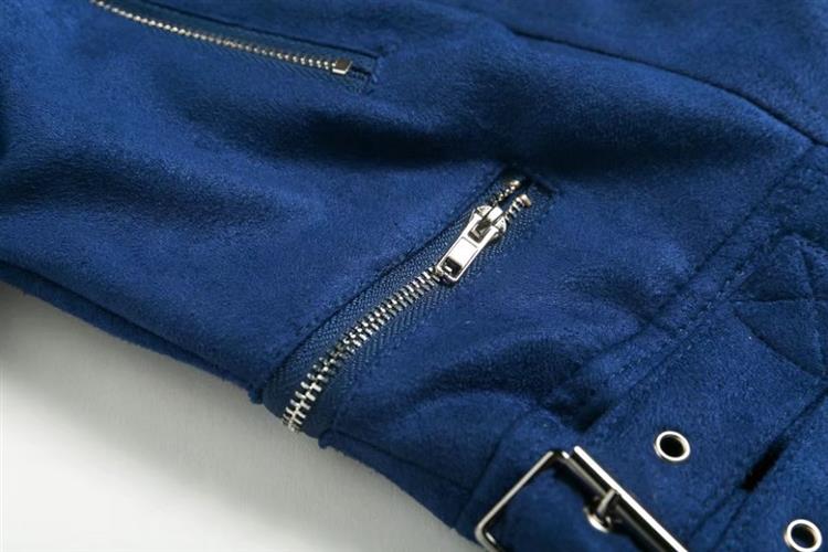 Fashion Navy Zipper Decorated Coat,Coat-Jacket