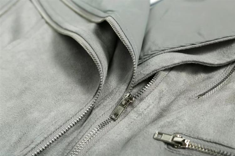 Fashion Light Gray Zipper Decorated Coat,Coat-Jacket