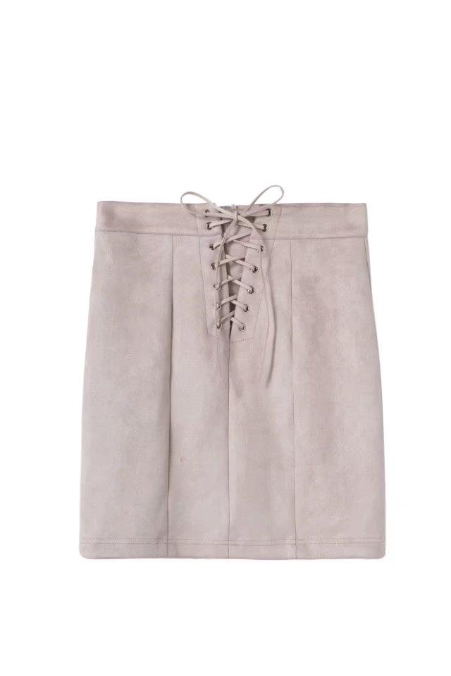 Fashion Light Gray Lacing Decorated Skirt,Skirts