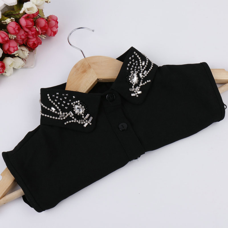Fashion Black Flower Shape Decorated Fake Collar,Thin Scaves