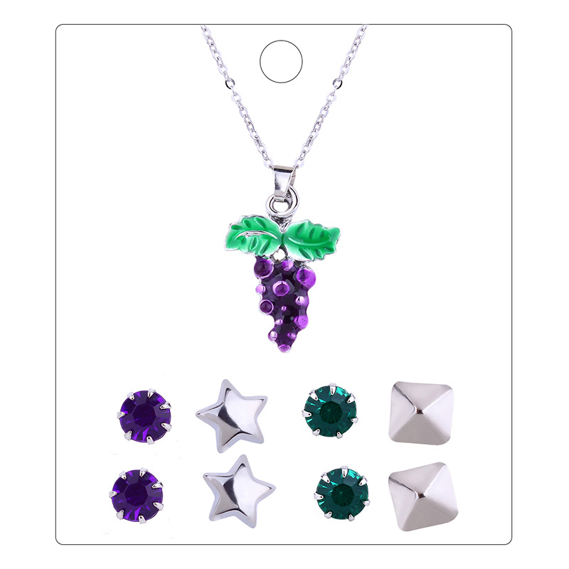 Fashion Silver Colour+purple Grape Shape Decorated Jewelry Set (9 Pcs ),Jewelry Sets
